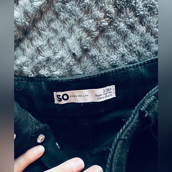 Super high rise back Jean button up shorts - Picture 2 of 3